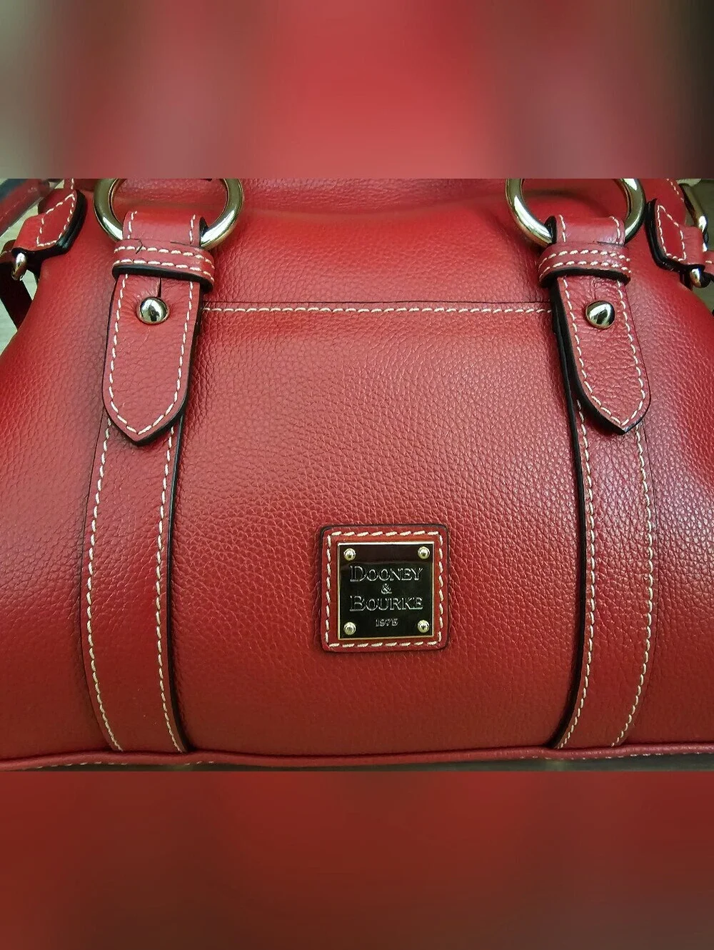 Dooney & Bourke Sorrento 30 With Pocket Satchel Leather Bag.